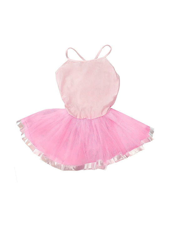 Kids' Bodysuit Strappy Tutu Lycra Shiny Go Dance Light Pink