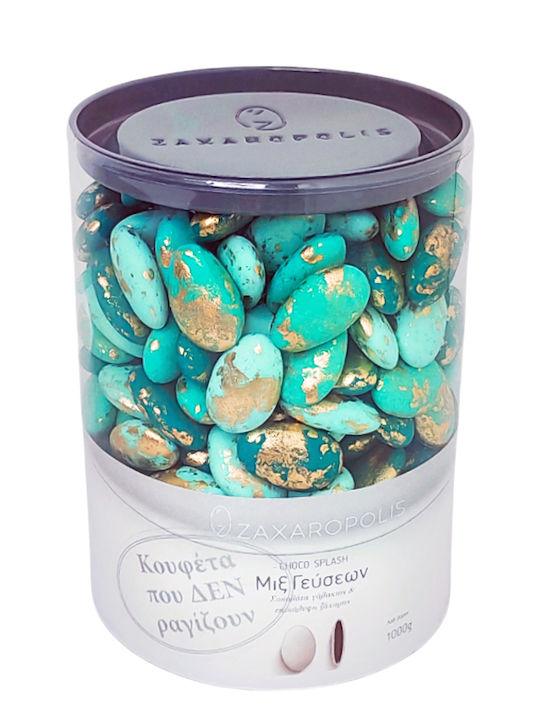 Zaxaropolis Jordan Almonds Choco Splash in Standard Shape with Chocolate Flavour Green 1000gr