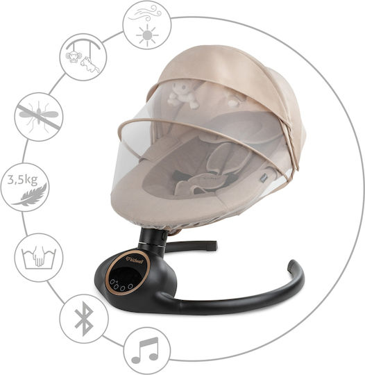 Kidwell Electric Relax pentru Bebeluși Leagăn cu Muzică Bej pentru Copil până la 9kg