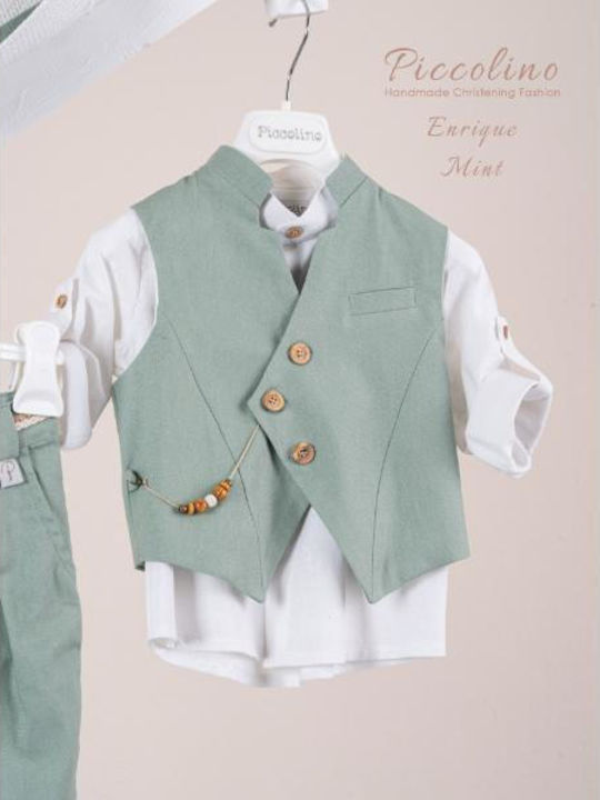 Piccolino Enrique Enrique Costum De Botez Verde Piccolino Enrique Enrique Costum De Botez Verde
