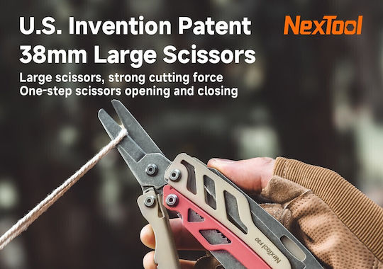 NexTool Multitool mit Verriegelungsmechanismus in Scheide