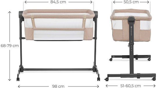 Kinderkraft Легло Nestee Up 2 с Матрак и Колела Бежов