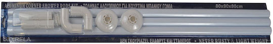 Frans Вертикална щора за баня Ъгъл Винтов от алуминий Бял 170x80εκ.