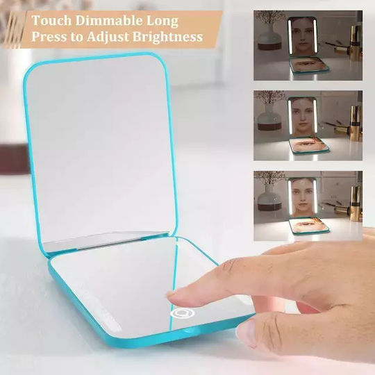 Wobsion Makeup Mirror Purse with Light 7.62x7.62cm White