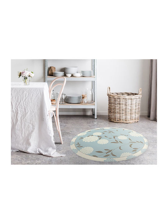 Tulup Covoraș Rotund de Bucătărie Albastru 120cm