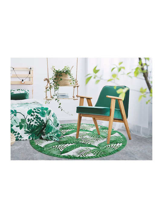 Tulup Round Kitchen Mat Green 120cm