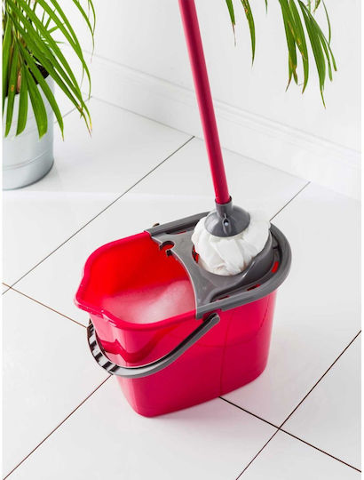 York Mop Eimer mit Auswringer Kunststoff Gewicht 10lt Rosa