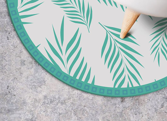 Tulup Round Kitchen Mat Hawaiian Leaves 140cm