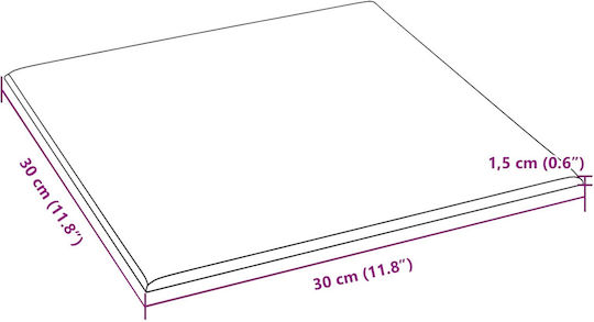 vidaXL Wall Bed Headboard 12 Pcs 30 x 30 cm Black Fabric