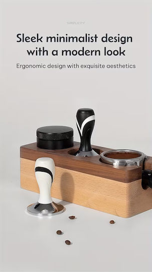 Coffee Tamper with Flat Surface 58mm in Brown Color