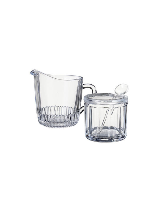 Set aus Milchkanne & Zuckerdose zum Servieren Glas in Transparent Farbe 2Stück