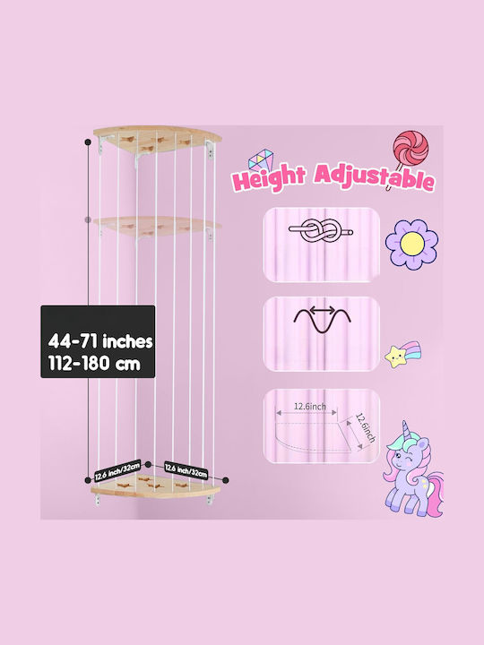 Kids Shelf Corner Hanging Plush Toy Organizer Mesh Wall Mount White
