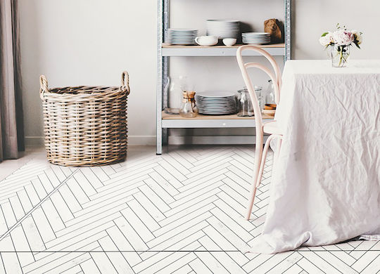 Tulup Rectangular Kitchen Mat Waterproof White Planks 100x150cm