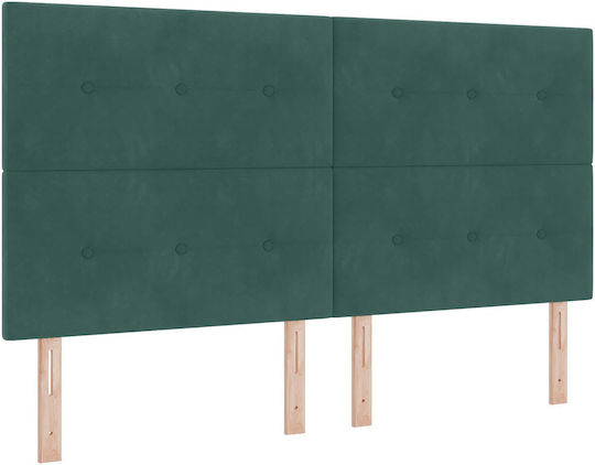 vidaXL Fabric Bed Headboard Dark Green 180x118cm
