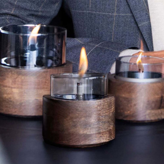 Tenderflame Desktop Bioethanol Fireplace Indoor Outdoor Brown 12x12.5cm