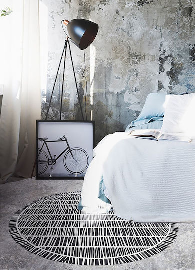 Covor Decorativ Rotund Din Vinil Pentru Birou Linii Abstracte Ø 110 Cm