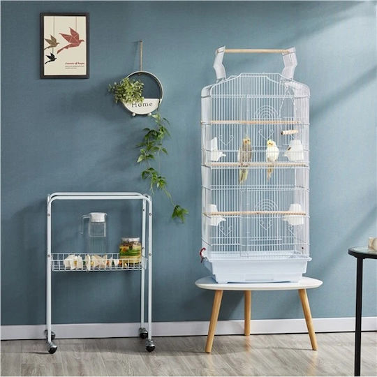 Vogelkäfig Kingkong Herz 46x36x162cm Weiß