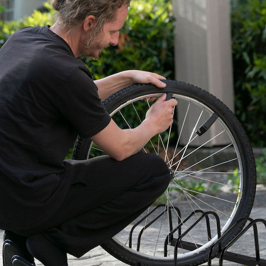 Relaxdays Bară De Parcare Pentru Biciclete Cu 3 Compartimente