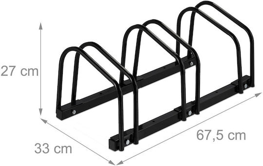 Relaxdays Bară De Parcare Pentru Biciclete Cu 3 Compartimente