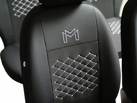 Car Seat Covers 5 Seats Leatherette Exclusive Grey-Black