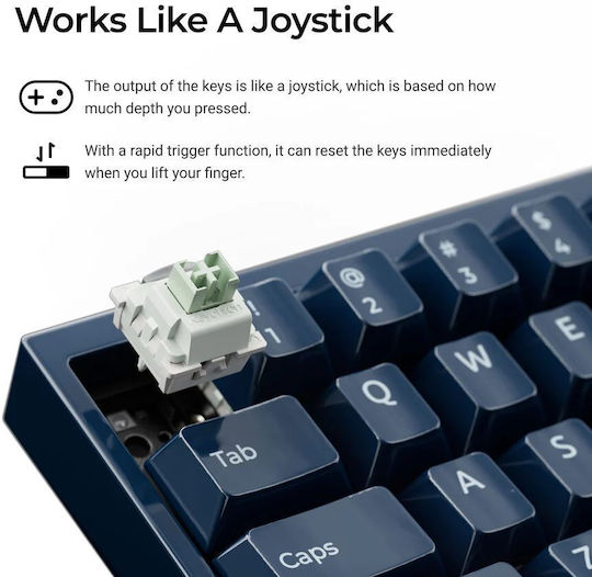 Keychron Q16 HE Q16HW-J1 Hall Effect Gaming Keyboard 65% with Custom Switches and RGB Lighting (English US) Blue