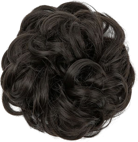 Synthetic Hair Synthetic Clip-in Bun Ponytail Wavy Black Brown