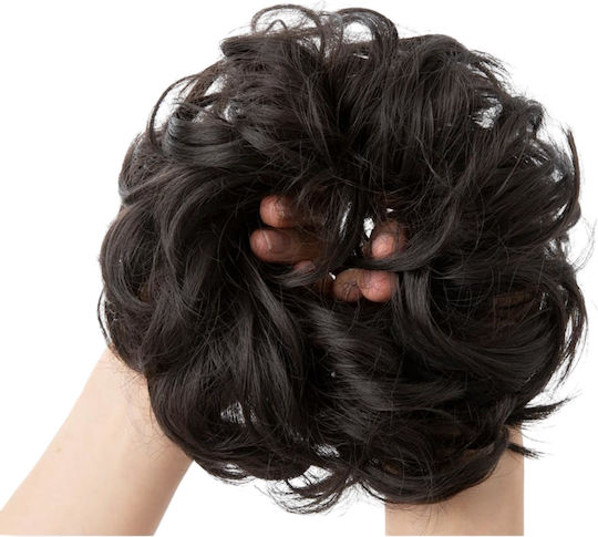 Synthetic Hair Synthetic Clip-in Bun Ponytail Wavy Black Brown