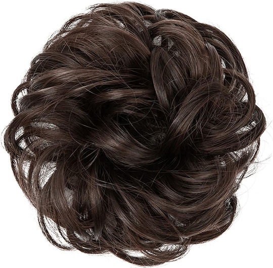 Synthetic Hair Synthetic Clip-in Bun Ponytail Wavy Dark Brown