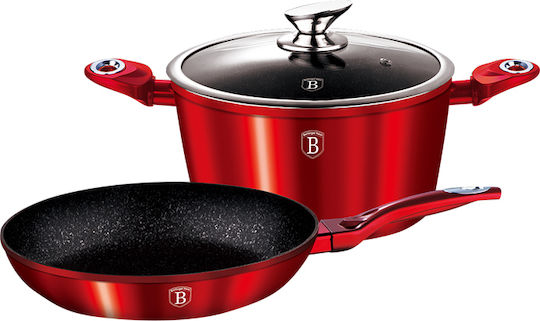 Berlinger Haus Metallic Touch Line Комплект Съдове За Готвене Burgundy Collection С Незалепващо Вътрешно Покритие 2 Части