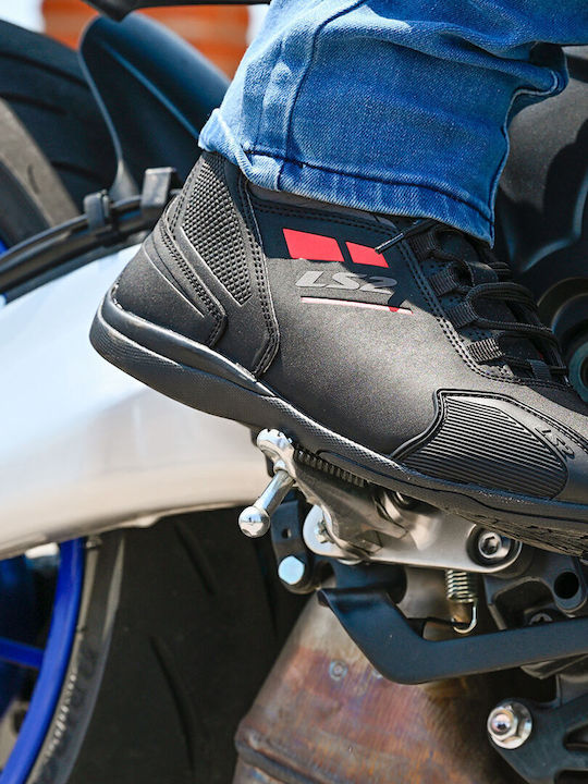 LS2 Garra Men's Motorcycle Leather Waterproof Black Boots
