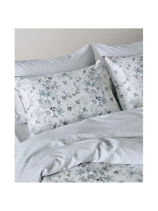 Kentia Vervita 22 Σετ Σεντόνια Υπέρδιπλα 240x270εκ. Grey-white-beige-mint (4τμχ)