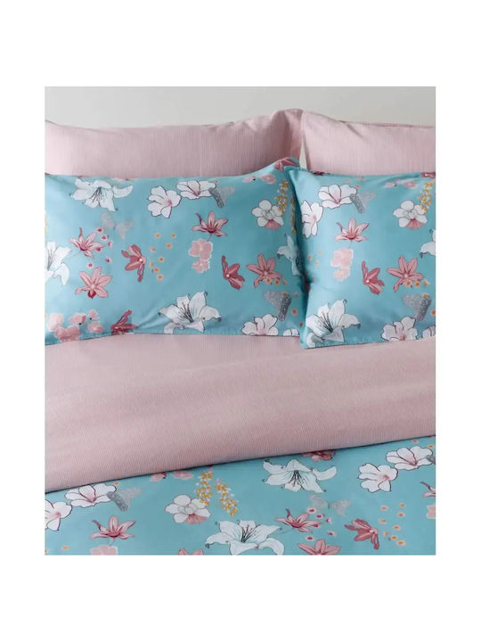 Kentia Darlyn Σετ Σεντόνια Υπέρδιπλα 240x270εκ. Ciel-pink (4τμχ)