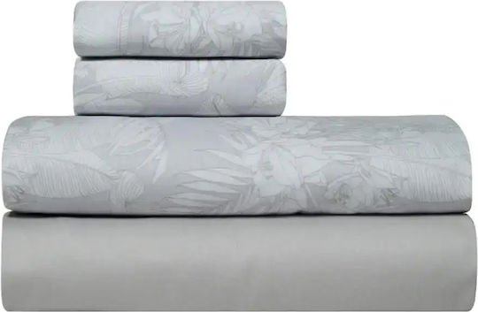Kentia Solaya 22 Set Bed Sheets King Size 270x270cm Grey (4pcs)