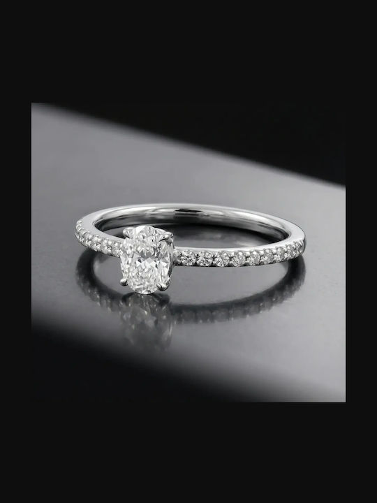 Single Stone Ring From 18K Gold With Diamond