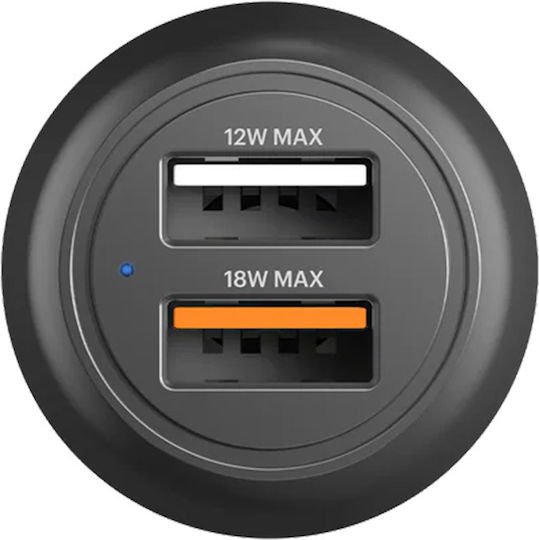Cygnett Dual-port 30w Usb-a Car Charger Fast Charging Black