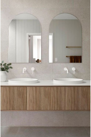 SteweHome STE-009512-P9512 Καθρέπτης Τοξωτός Ασημί 100x60cm
