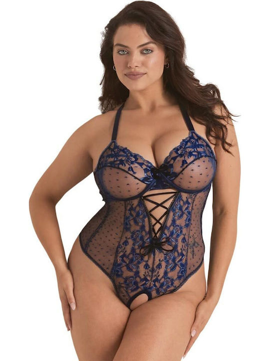 Γυναικείο Κορμάκι Plus Size Annamu Μπλε A-11391