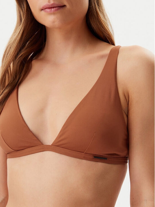 Triangle Bikini Top with Adjustable Straps Brown