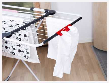 Vileda Surprise Folding Floor Clothes Drying Rack for Balcony Stainless Steel with Wheels