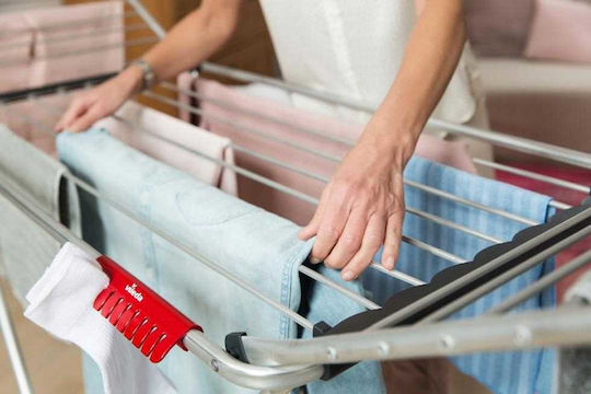 Vileda Aluminium Πτυσσόμενη Απλώστρα Δαπέδου από Αλουμίνιο με Ρόδες με Μήκος Απλώματος 20m