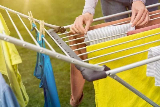Vileda Aluminium Πτυσσόμενη Απλώστρα Δαπέδου από Αλουμίνιο με Ρόδες με Μήκος Απλώματος 20m