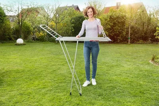 Vileda Aluminium Πτυσσόμενη Απλώστρα Δαπέδου από Αλουμίνιο με Ρόδες με Μήκος Απλώματος 20m