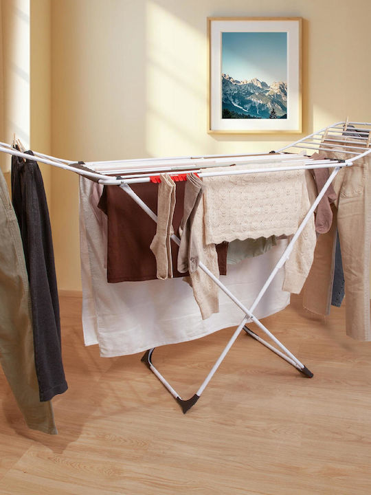 Vileda Extra Folding Floor Clothes Drying Rack Made of Stainless Steel