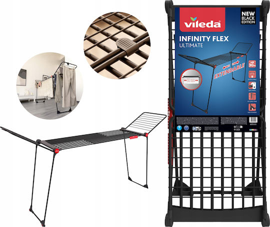 Vileda Infinity Flex Πτυσσόμενη Απλώστρα Δαπέδου με Ρόδες