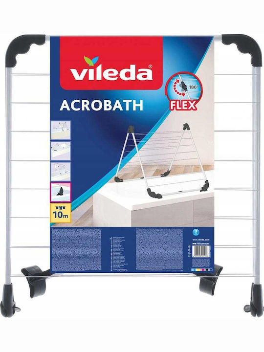 Vileda Acrobath Πτυσσόμενη Απλώστρα Δαπέδου Ανοξείδωτη με Μήκος Απλώματος 10m