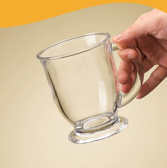 Cană Sticlă Transparentă 450ml 6 Bucăți