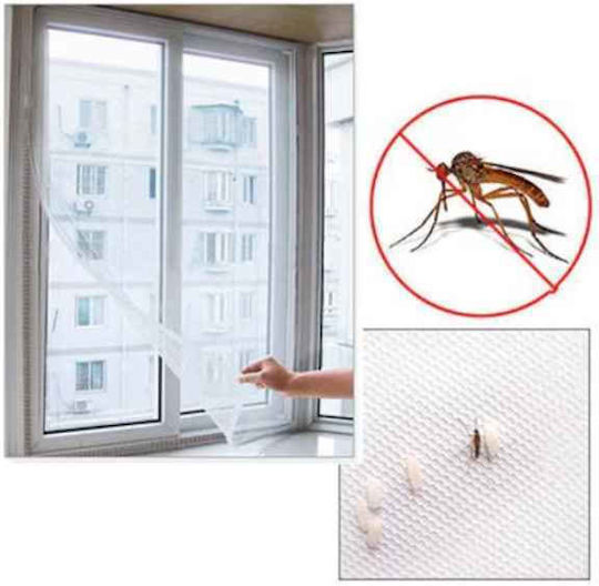 Moskitonetz Fenster mit Klebeband Dauerhaft aus Polyester Weiße 150x150cm