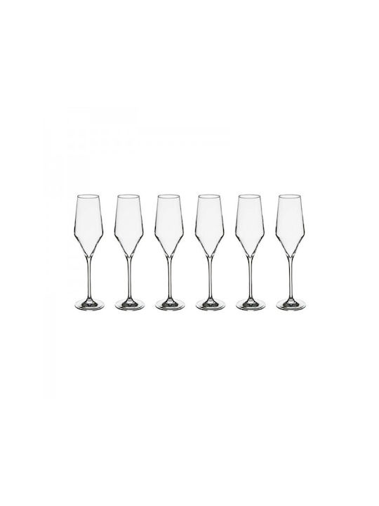 Secret de Gourmet Set Pahare De Sampanie / Vin Alb Din Sticlă Pahare Cu Picior 220ml 6 Bucăți