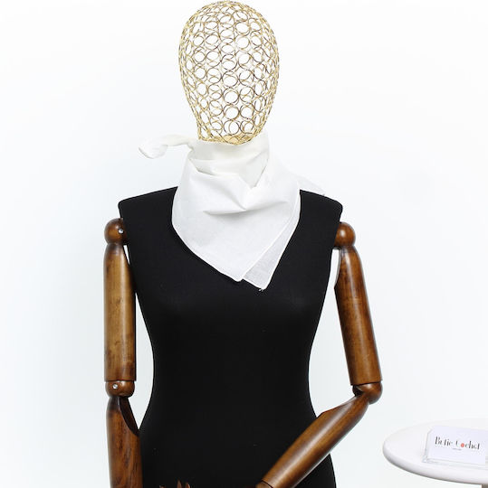 Cotton Bandana Size 55 X 55 Cm Buticcochet Solid Color White Es2233