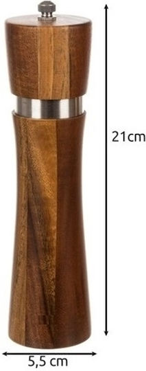 Manual Spice Mill Set Ceramic in Brown Color 21cm 2 Pieces